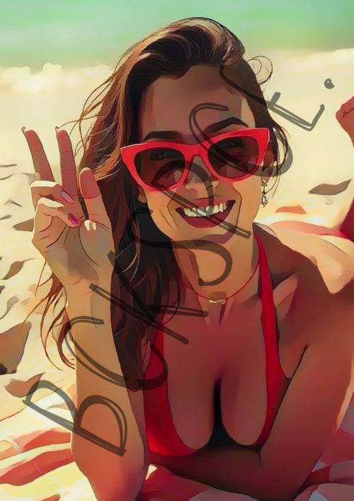 "Peace" Beach Babe